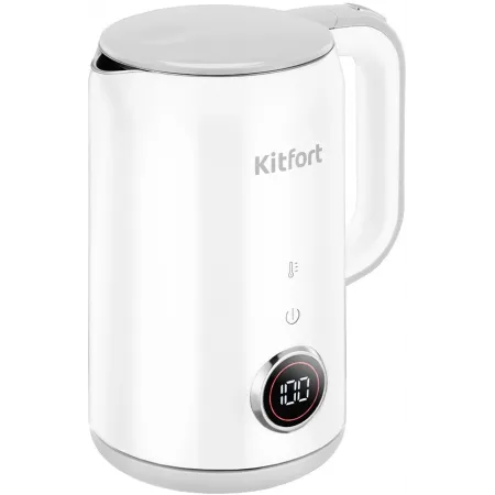 Чайник электрический Kitfort КТ-6699 1.7л. 2200Вт белый/серый корпус: металл/пластик (KT-6699)