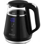 Чайник электрический Kitfort КТ-6696 1л. 1100Вт черный/серебристый корпус: стекло/пластик (KT-6696)