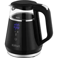 Чайник электрический Kitfort КТ-6696 1л. 1100Вт черный/серебристый корпус: стекло/пластик (KT-6696) Чайник электрический Kitfort КТ-6696 1л. 1100Вт черный/серебристый корпус: стекло/пластик (KT-6696)
