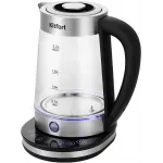 Чайник электрический Kitfort КТ-6764 2.2л. 1800Вт черный/серебристый корпус: стекло/металл/пластик (KT-6764)