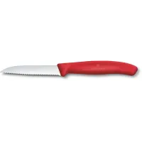 Нож кухонный Victorinox Swiss Classic (6.7431.C1) стальной для овощей лезв.80мм серрейт. заточка красный Нож кухонный Victorinox Swiss Classic (6.7431.C1) стальной для овощей лезв.80мм серрейт. заточка красный