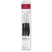 Набор ножей кухон. Victorinox Swiss Classic 6.7113.34 для овощей компл.:3предм. черный европодвес