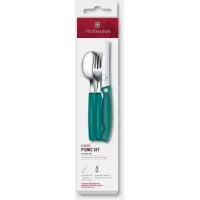 Набор столовых приборов Victorinox Swiss Classic для пикника/офиса набор из 3предм. зеленый (6.7194.3FC1) Набор столовых приборов Victorinox Swiss Classic для пикника/офиса набор из 3предм. зеленый (6.7194.3FC1)