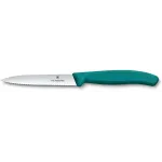 Нож кухонный Victorinox Swiss Classic (6.7734.C1) для чистки овощей и фруктов лезв.100мм серрейт. заточка зеленый Нож кухонный Victorinox Swiss Classic (6.7734.C1) для чистки овощей и фруктов лезв.100мм серрейт. заточка зеленый