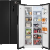Холодильник Weissgauff WSBS 500 Inverter NoFrost Black 2-хкамерн. черный стекло инвертер
