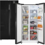 Холодильник Weissgauff WSBS 500 Inverter NoFrost 2-хкамерн. черный стекло инвертер