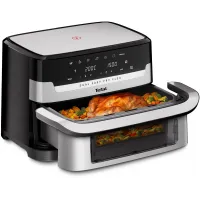 Аэрогриль Tefal Dual Easy Fry Flex EY9228E0 2700Вт черный/серебристый