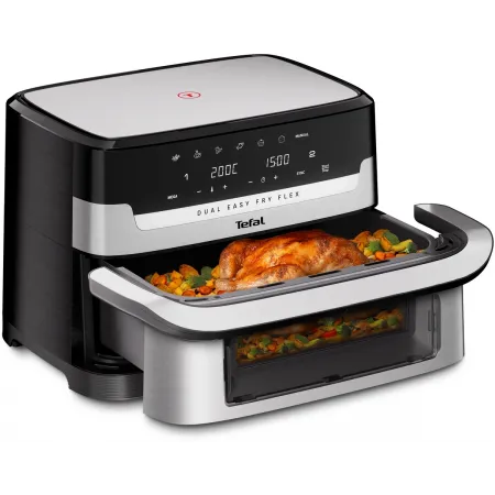 Аэрогриль Tefal Dual Easy Fry Flex EY9228E0 2700Вт черный/серебристый