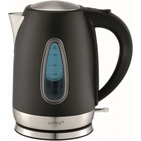 Чайник электрический Vitek VT-WK1065 1.7л. 2000Вт черный/серебристый корпус: металл