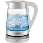 Чайник электрический Vitek VT-WK1031 1.7л. 2200Вт белый/серебристый корпус: стекло/металл/пластик