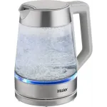 Чайник электрический Haier HK-501 1.7л. 2400Вт серый корпус: стекло/пластик (TD0036930RU)