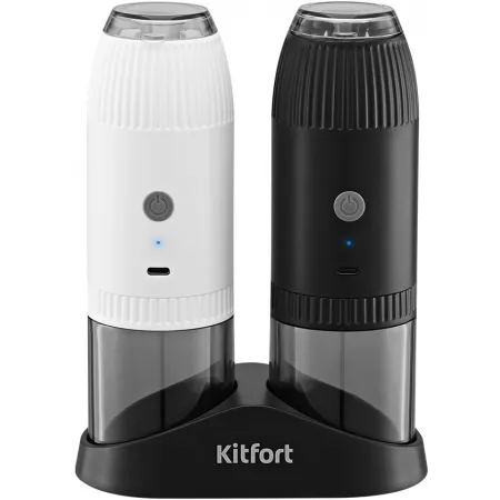 Перечница электрическая Kitfort КТ-6489 6Вт 120мл. черный/белый