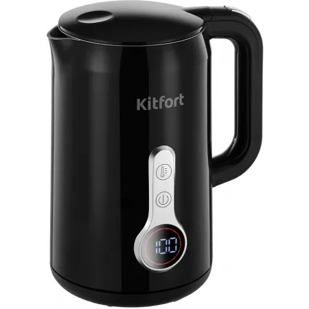 Чайник электрический Kitfort КТ-6701 1.7л. 2200Вт черный корпус: нерж.сталь/пластик