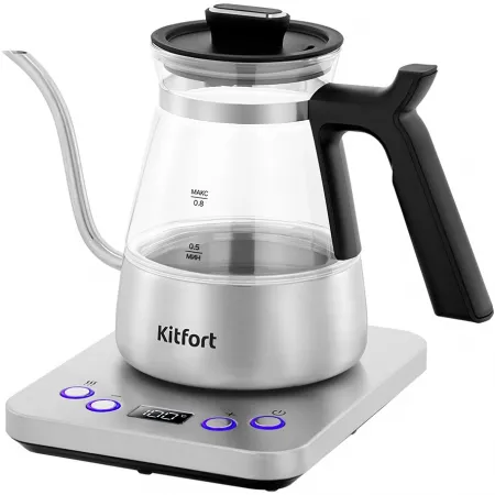 Чайник электрический Kitfort КТ-8707 0.8л. 1300Вт нержавеющая сталь/черный корпус: Металл/стекло/пластик Чайник электрический Kitfort КТ-8707 0.8л. 1300Вт нержавеющая сталь/черный корпус: Металл/стекло/пластик