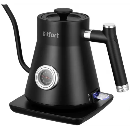 Чайник электрический Kitfort КТ-6760 0.8л. 1200Вт черный корпус: нерж.сталь/пластик