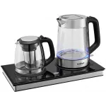 Чайный набор Kitfort КТ-6776 1.8л. 2200Вт черный/нержавеющая сталь корпус: Металл/стекло/пластик