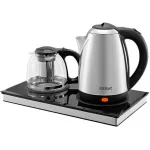 Чайный набор Kitfort КТ-6779 1.8л. 1500Вт черный/нержавеющая сталь корпус: Металл/стекло/пластик