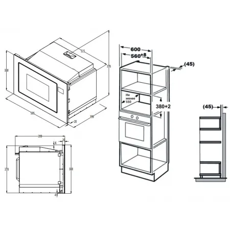 Микроволновая печь Weissgauff BMWO-256 25л. 900Вт черный (встраиваемая) Микроволновая печь Weissgauff BMWO-256 25л. 900Вт черный (встраиваемая)