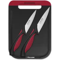 Набор ножей кухон. Rondell Arsenale RD-1975 компл.:3предм. разд.дос. черный/красный блистер Набор ножей кухон. Rondell Arsenale RD-1975 компл.:3предм. разд.дос. черный/красный блистер