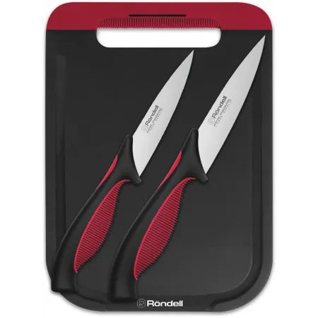 Набор ножей кухон. Rondell Arsenale RD-1975 компл.:3предм. разд.дос. черный/красный блистер Набор ножей кухон. Rondell Arsenale RD-1975 компл.:3предм. разд.дос. черный/красный блистер