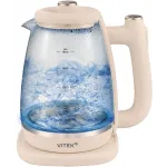 Чайник электрический Vitek VT-WK1072 1.7л. 1800Вт слоновая кость корпус: стекло Чайник электрический Vitek VT-WK1072 1.7л. 1800Вт слоновая кость корпус: стекло