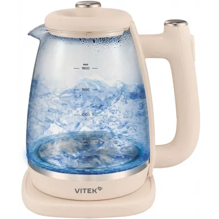 Чайник электрический Vitek VT-WK1072 1.7л. 1800Вт слоновая кость корпус: стекло Чайник электрический Vitek VT-WK1072 1.7л. 1800Вт слоновая кость корпус: стекло