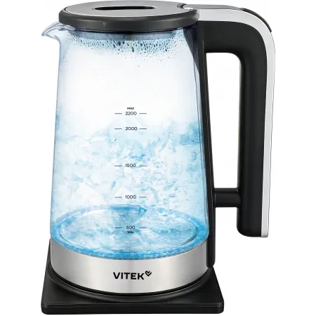 Чайник электрический Vitek VT-WK1073 2.2л. 1800Вт черный/серебристый корпус: стекло Чайник электрический Vitek VT-WK1073 2.2л. 1800Вт черный/серебристый корпус: стекло