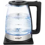 Чайник электрический Vitek VT-WK1071 1.7л. 1800Вт черный/серебристый корпус: стекло Чайник электрический Vitek VT-WK1071 1.7л. 1800Вт черный/серебристый корпус: стекло