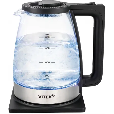 Чайник электрический Vitek VT-WK1071 1.7л. 1800Вт черный/серебристый корпус: стекло Чайник электрический Vitek VT-WK1071 1.7л. 1800Вт черный/серебристый корпус: стекло