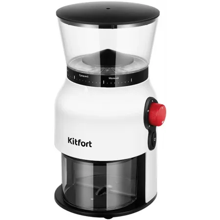Кофемолка Kitfort КТ-7566 150Вт сист.помол.:жернова вместим.:180гр белый/черный