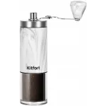 Кофемолка Kitfort КТ-7471 ручная сист.помол.:жернова вместим.:25гр серый/серебристый