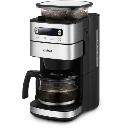 Кофеварка капельная Kitfort КТ-7366 1000Вт нержавеющая сталь/черный