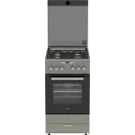 Плита Комбинированная Darina PL KM241 311 1X нержавеющая сталь (стеклянная крышка) реш.чугун