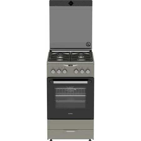 Плита Комбинированная Darina PL KM241 311 1X нержавеющая сталь (стеклянная крышка) реш.чугун