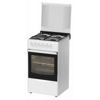 Плита Комбинированная Darina 1B КM 441 301 W белый/черный (стеклянная крышка) реш.сталь