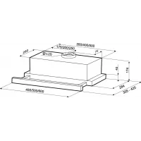 Вытяжка встраиваемая Krona Kamilla 450 нержавеющая сталь управление: кулисные переключатели (1 мотор) Вытяжка встраиваемая Krona Kamilla 450 нержавеющая сталь управление: кулисные переключатели (1 мотор)