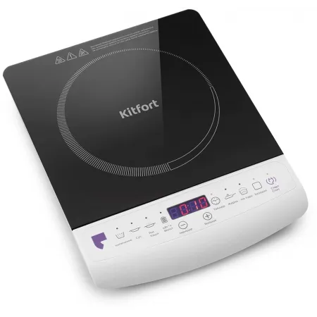 Плита Электрическая Kitfort КТ-101 белый/черный стеклокерамика (настольная)