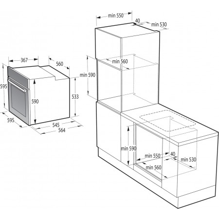 Духовой шкаф Электрический Gorenje BO6735E05X нержавеющая сталь/черный