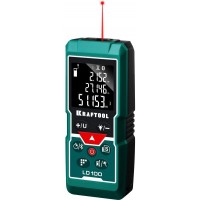 Лазерный дальномер Kraftool LD-100 2кл.лаз. 650нм цв.луч. красный в кейсе (34765)