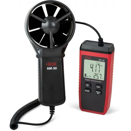 Термоанемометр RGK AM-30 портативный крыльчатый красный/черный (776332) Термоанемометр RGK AM-30 портативный крыльчатый красный/черный (776332)