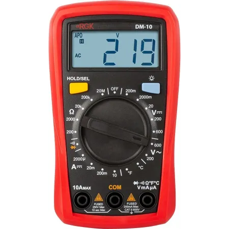 Мультиметр RGK DM-10 цифровой красный/черный (776554) Мультиметр RGK DM-10 цифровой красный/черный (776554)