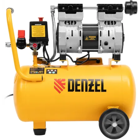 Компрессор поршневой Denzel DLS950/24 безмасляный 165л/мин 24л 950Вт желтый/черный