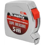 Рулетка строительная Matrix Chrom дл.полотна 5м изм.шкала в см зацеп простой серый (31040)