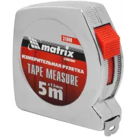 Рулетка строительная Matrix Chrom дл.полотна 5м изм.шкала в см зацеп простой серый (31040) Рулетка строительная Matrix Chrom дл.полотна 5м изм.шкала в см зацеп простой серый (31040)