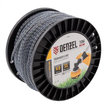 Леска для садовых триммеров Denzel 96826 d=4мм L=106м Леска для садовых триммеров Denzel 96826 d=4мм L=106м