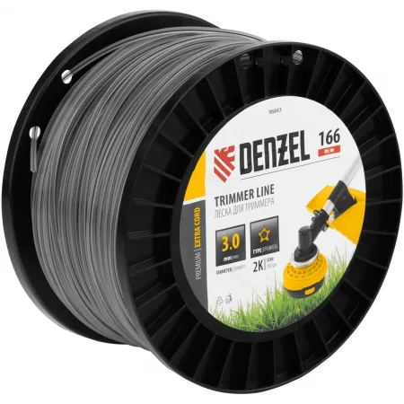 Леска для садовых триммеров Denzel 96843 d=3мм L=166м Леска для садовых триммеров Denzel 96843 d=3мм L=166м