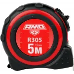 Рулетка строительная Amo R305 дл.полотна 5м изм.шкала в см зацеп простой красный/черный (851513)