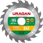 Диск пильный по дер. Uragan Fast (36800-185-30-24_Z01) d=185мм d(посад.)=30мм (циркулярные пилы) Диск пильный по дер. Uragan Fast (36800-185-30-24_Z01) d=185мм d(посад.)=30мм (циркулярные пилы)