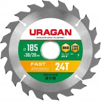 Диск пильный по дер. Uragan Fast (36800-185-30-24_Z01) d=185мм d(посад.)=30мм (циркулярные пилы)
