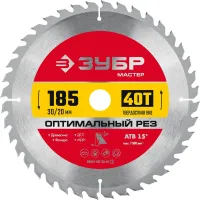 Диск пильный по дер. Зубр 36912-185-30-40_z01 d=185мм d(посад.)=20мм (циркулярные пилы)